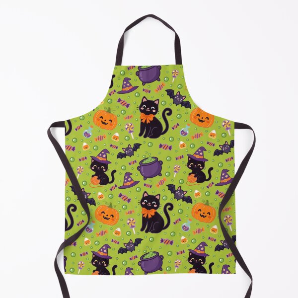 Item preview, Cute Black Cat Halloween Seamless Pattern | Kawaii Witch Cats, Bats, Pumpkins & Candy designed and sold by romyca creation_22.