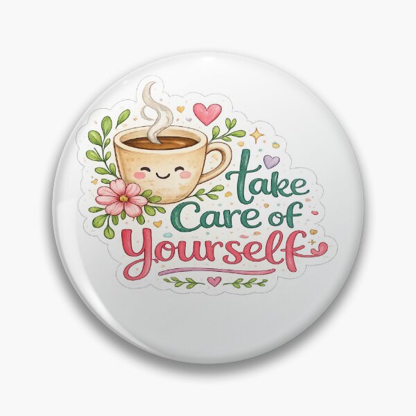 Item preview, Take Care of Yourself | Cute Coffee Self-Care Sticker | Motivational Quote PNG | Cozy Aesthetic Design designed and sold by Ishratparween11.