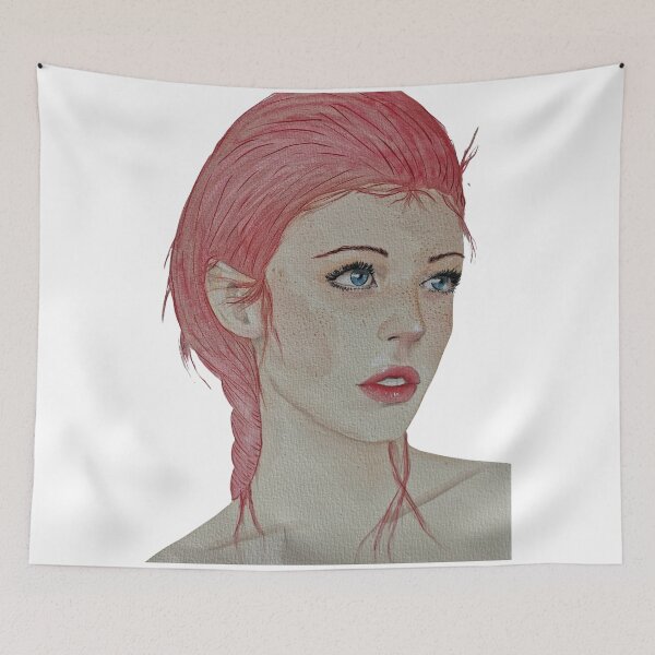Item preview, Pink Hair Girl Watercolor Portrait designed and sold by Mvicen.