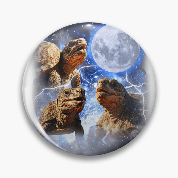 Item preview, Three Tortoises Moon Howl Wildlife Mountain Turtle Meme T-Shirt designed and sold by Voila-creative.