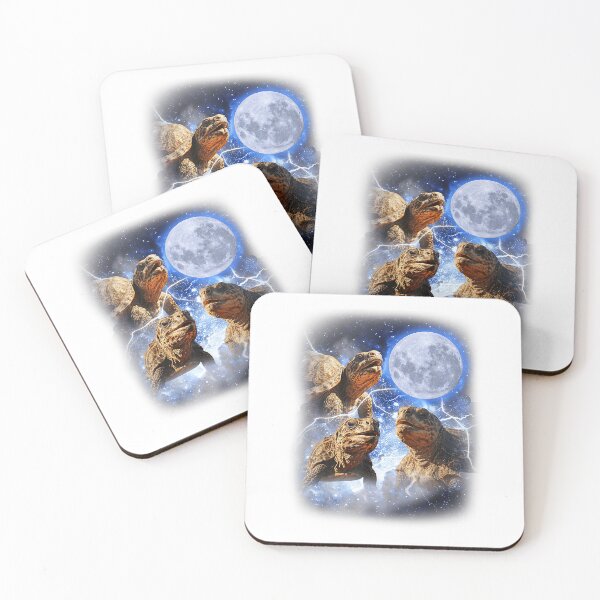 Item preview, Three Tortoises Moon Howl Wildlife Mountain Turtle Meme T-Shirt designed and sold by Voila-creative.