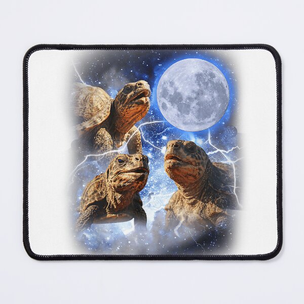 Item preview, Three Tortoises Moon Howl Wildlife Mountain Turtle Meme T-Shirt designed and sold by Voila-creative.