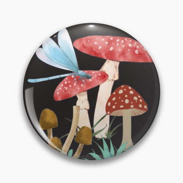 Item preview, Whimsical Mushroom and Dragonfly Illustration designed and sold by EdgeSphere.