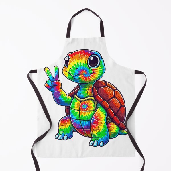 Artikelvorschau, Hippie-T-Shirt mit Batikmuster und Schildkröten-Friedenszeichen entworfen und verkauft von DArtfulStudio.