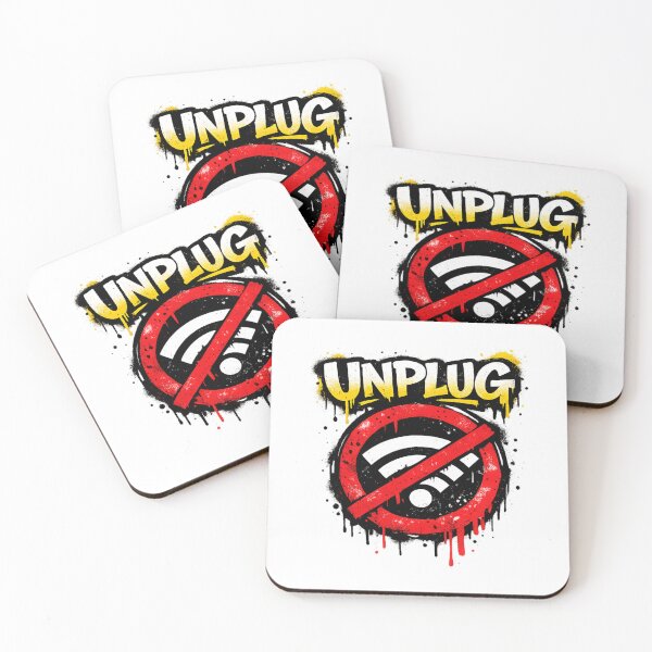 Item preview, UNPLUG stencil street art dizajn designed and sold by UrbanStatic.