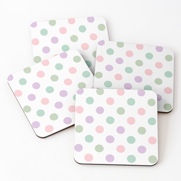 Item preview, Pastel Polka Dot Pattern – Rainbow Dots on White designed and sold by SoftSproutstu.