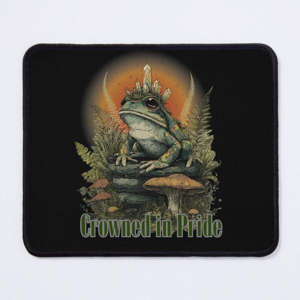 Item preview, Crowned in Pride Queer Goblincore Crystal Frog LGBTQ Mushroom Forest Witch Dark Cottagecore Forestcore  designed and sold by Neurospicy Trolls.