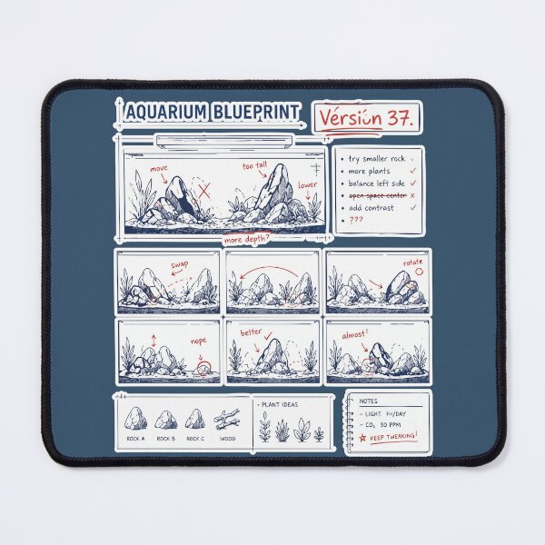 Item preview, Funny Aquascaping Blueprint Version 37 Aquarium designed and sold by SimplePoDesign.