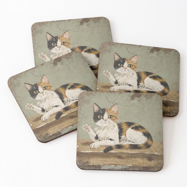 Item preview, Calico Cat With One Paw Raised designed and sold by PictorialWhimsy.