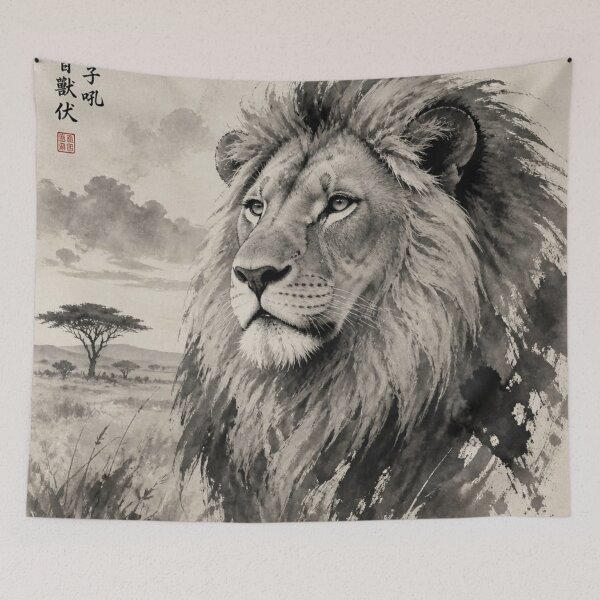 Item preview, Ink Wash Lion Portrait designed and sold by Simplybe1.
