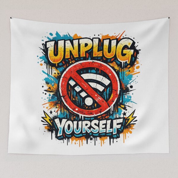Item preview, UNPLUG YOURSELF – Street Art Wi‑Fi Prohibition  designed and sold by UrbanStatic.