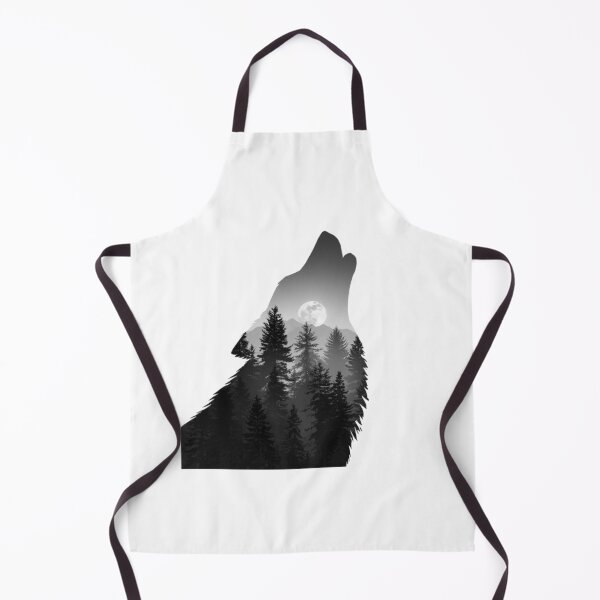 Item preview, Double Exposure Howling Wolf Forest and Full Moon Art designed and sold by ByKayaPrints.