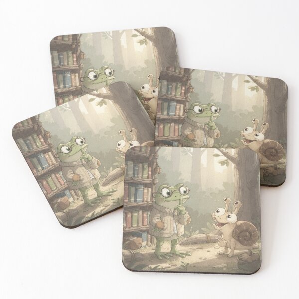 Item preview, Frog Librarian Shushing a Snail designed and sold by PictorialWhimsy.