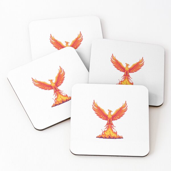 Item preview, Retro Pixel Art Phoenix Rising From Fire designed and sold by ByKayaPrints.