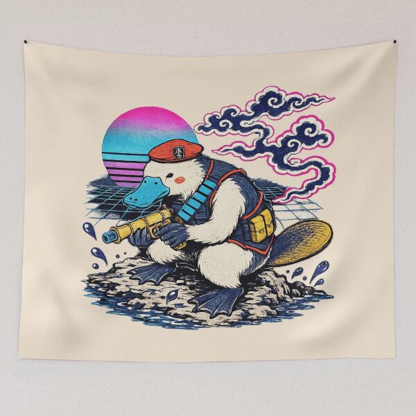 Item preview, Comando Ornitorrinco Neon Ukiyo-E designed and sold by KungPowUnicorn.