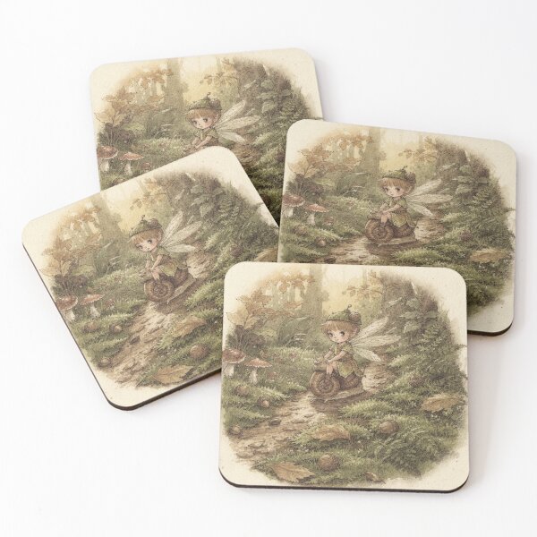 Item preview, Snail-Riding Forest Pixie designed and sold by PictorialWhimsy.