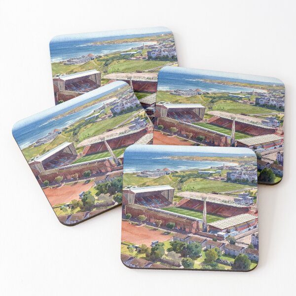 Item preview, Historic Pittodrie Stadium Aberdeen Aerial Watercolour designed and sold by ArtworkNorth.