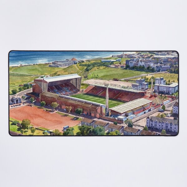 Item preview, Historic Pittodrie Stadium Aberdeen Aerial Watercolour designed and sold by ArtworkNorth.