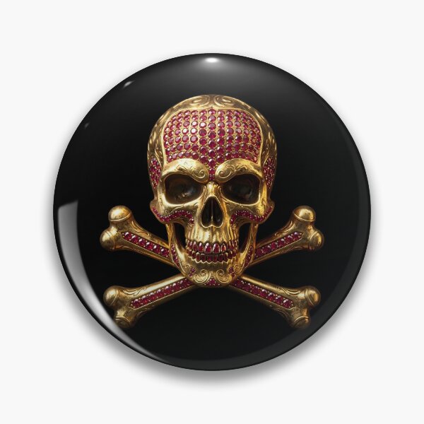 Item preview, Golden Skull Crossbones Ruby Jewel Luxury Art designed and sold by LuisWorks.