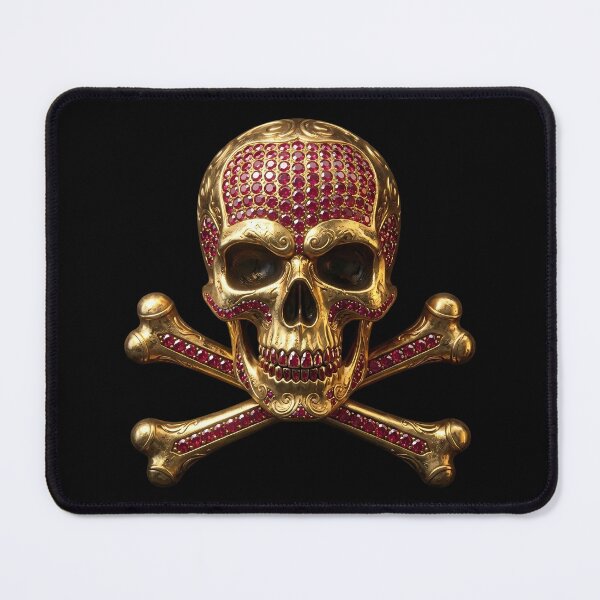 Item preview, Golden Skull Crossbones Ruby Jewel Luxury Art designed and sold by LuisWorks.