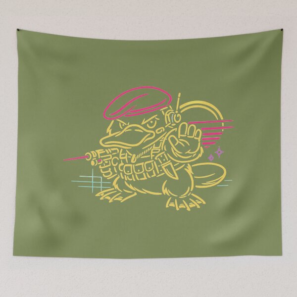 Item preview, Minimalist Synthwave Platypus Commando designed and sold by KungPowUnicorn.