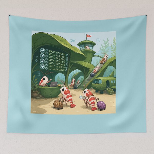 Item preview, Funny Shrimp Airport Aquarium Travel designed and sold by SimplePoDesign.