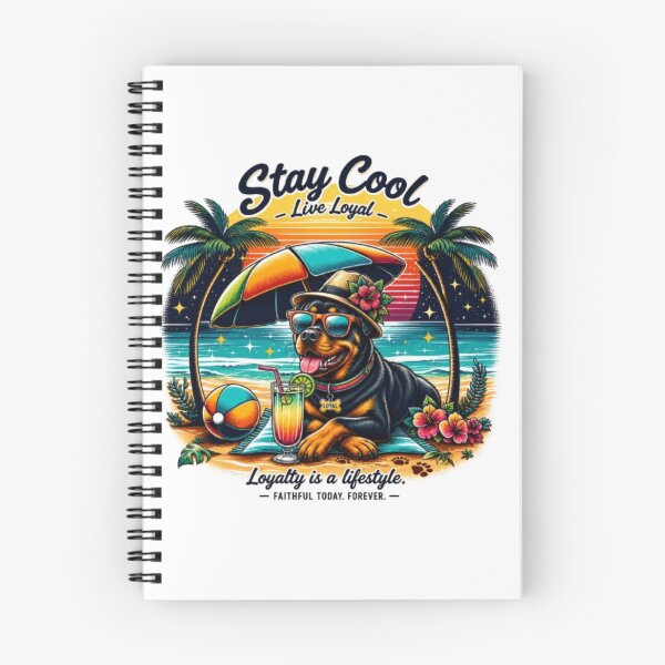 Item preview, Stay Cool Live Loyal – Tropical Beach Dog Sunset | Loyalty Quote designed and sold by PixelStyle Studio.