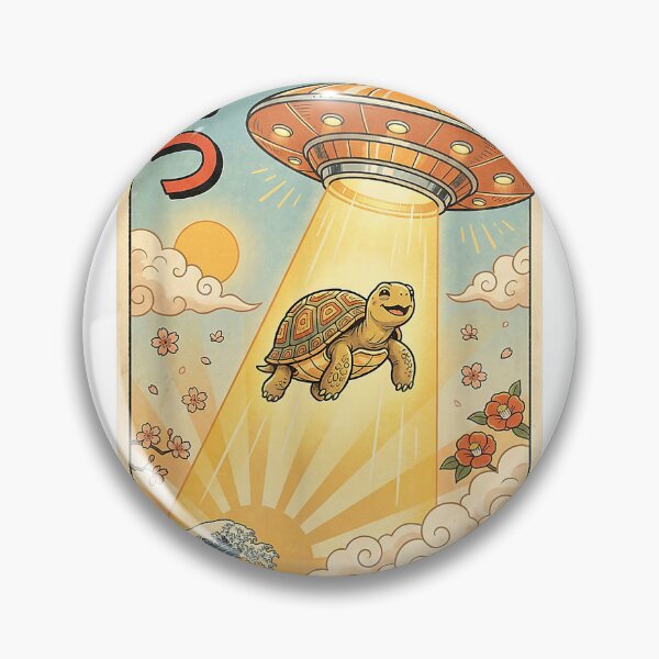 Item preview, Tortoise UFO Vintage Japanese Art, Funny Tortoise T-Shirt designed and sold by kevincuellar.