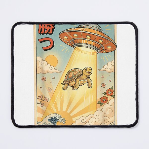 Item preview, Tortoise UFO Vintage Japanese Art, Funny Tortoise T-Shirt designed and sold by kevincuellar.