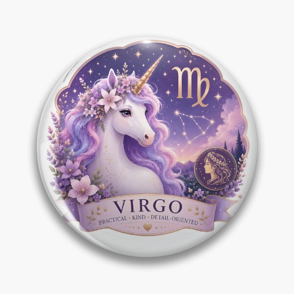 Item preview, Virgo Unicorn Galaxy Floral Practical Kind Zodiac Art designed and sold by Zodiac Celestial Art.
