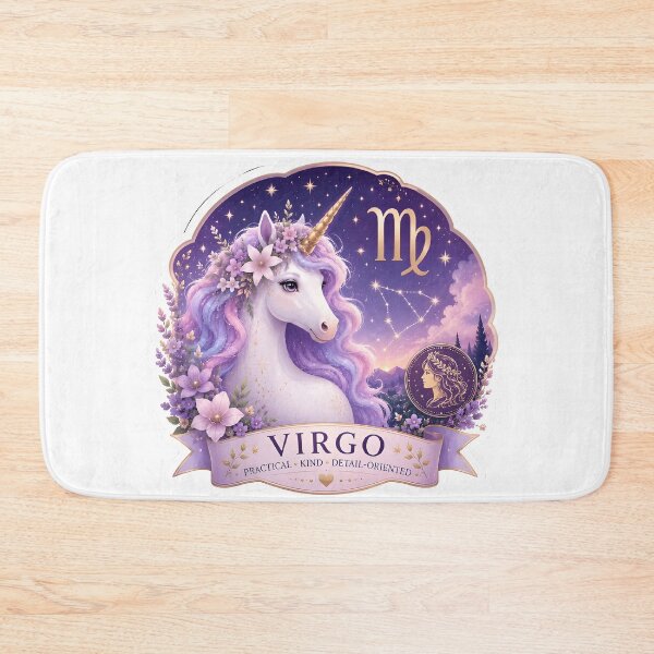 Item preview, Virgo Unicorn Galaxy Floral Practical Kind Zodiac Art designed and sold by Zodiac Celestial Art.