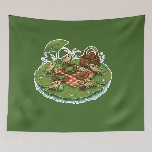 Item preview, Shrimp Picnic Cute Freshwater Aquarium Friends designed and sold by SimplePoDesign.