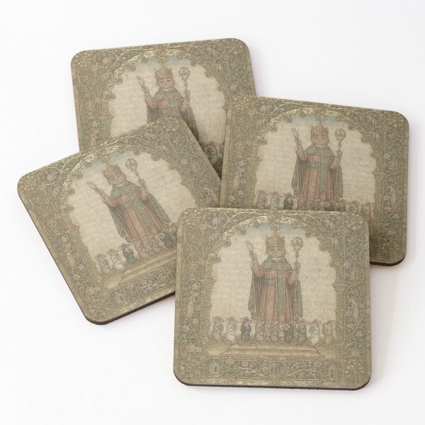 Item preview, Medieval Cat Bishop Blessing Mice designed and sold by PictorialWhimsy.