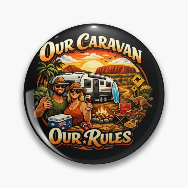 Item preview, Our Caravan Our Rules Funny Australian Couple Caravan Campfire  designed and sold by Yellowriversss.