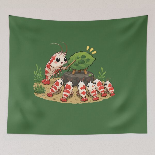 Item preview, Shrimp Moss Workshop Sticker Aquarium Teacher Illustration designed and sold by SimplePoDesign.