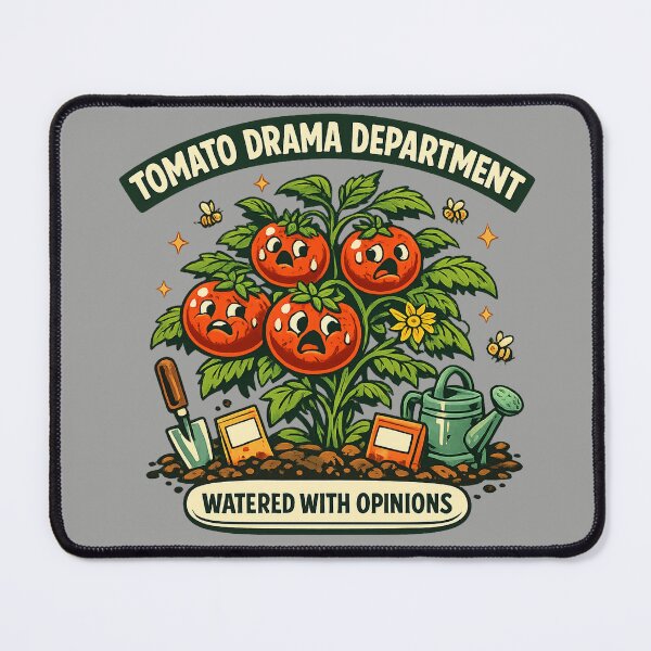Item preview, Tomato Drama Department Watered With Opinions designed and sold by Concrete Coffee Studio.