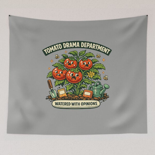 Item preview, Tomato Drama Department Watered With Opinions designed and sold by Concrete Coffee Studio.