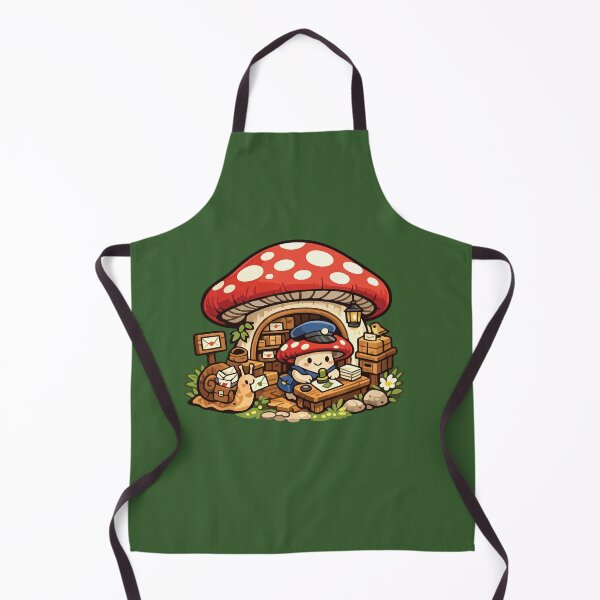 Item preview, Cute Mushroom Post Office Cozy Fantasy Mail Carrier Illustration designed and sold by SimplePoDesign.
