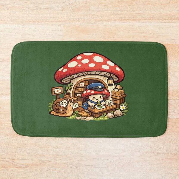 Item preview, Cute Mushroom Post Office Cozy Fantasy Mail Carrier Illustration designed and sold by SimplePoDesign.