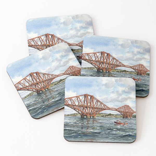 Item preview, Historic Forth Rail Bridge Scotland Watercolour Painting designed and sold by ArtworkNorth.