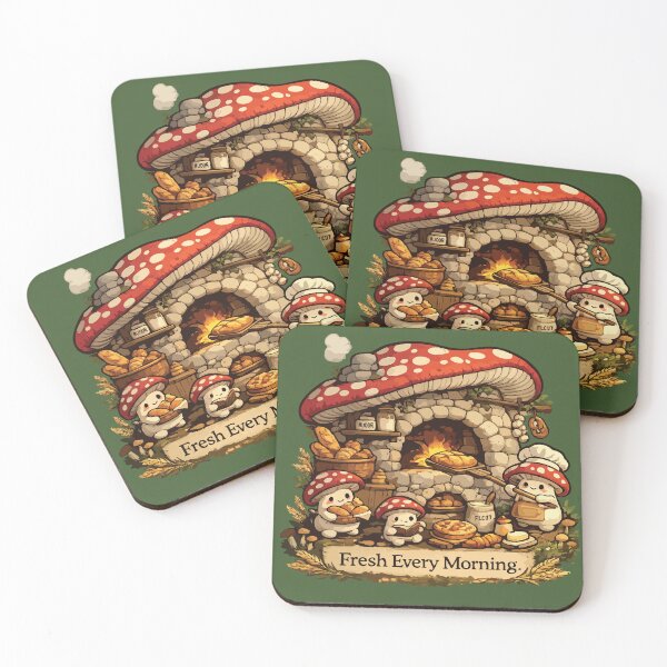 Item preview, Cute Mushroom Bakery Cozy Cottagecore Bread Shop designed and sold by SimplePoDesign.