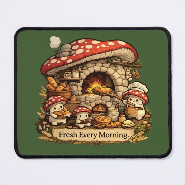 Item preview, Cute Mushroom Bakery Cozy Cottagecore Bread Shop designed and sold by SimplePoDesign.