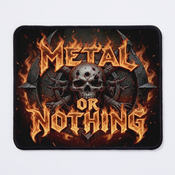 Item preview, Metal Or Nothing Never goes Up In Flames A Skull Watches Over "Metalheads" designed and sold by Segasprojects.