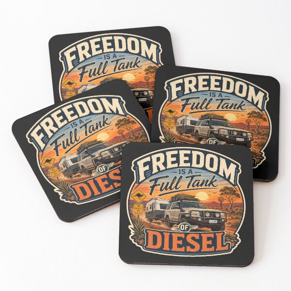 Item preview, Freedom Is A Full Tank Of Diesel Funny Australian 4WD Caravan designed and sold by Yellowriversss.