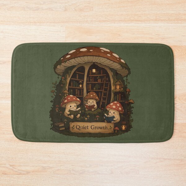 Item preview, Cute Mushroom Library Cozy Cottagecore Reading Illustration designed and sold by SimplePoDesign.