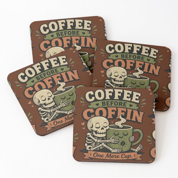 Item preview, Coffee Before Coffin Funny Skeleton Coffee T-Shirt designed and sold by Ecocrushstudio.