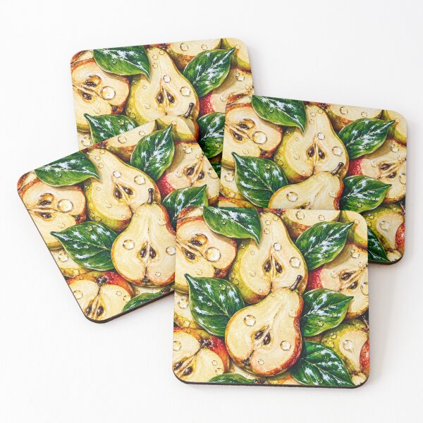Item preview, Golden Pear Fruit Pattern Autumn Harvest Print designed and sold by DjFreeq.