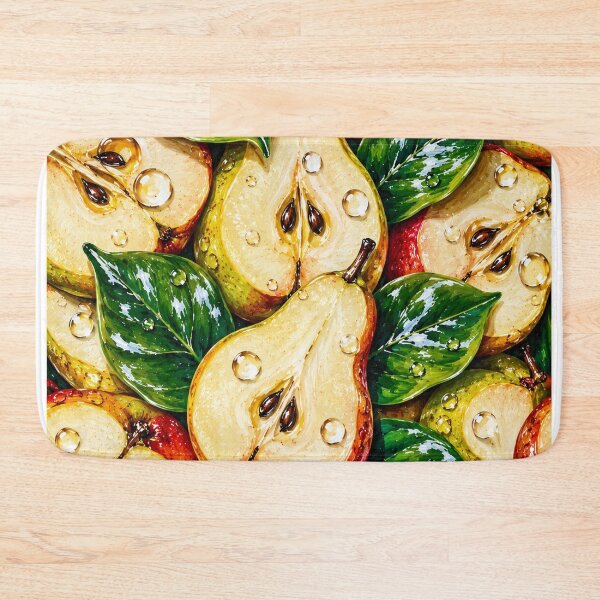 Item preview, Golden Pear Fruit Pattern Autumn Harvest Print designed and sold by DjFreeq.