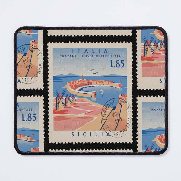 Item preview, Trapani Sicily Western Coast Postage Stamp Travel Sticker designed and sold by stickercuffs.