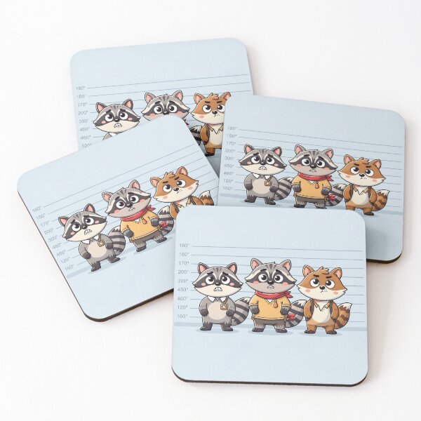 Item preview, Raccoon Thief Mugshot Lineup designed and sold by PictorialWhimsy.